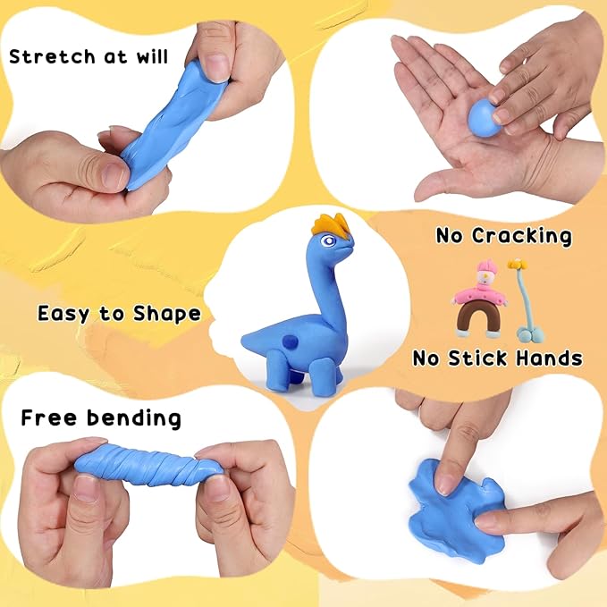 Polymer Clay - Ixiaoyoo 50 Colors Modeling Clay Set for Kids, Oven Baked Model Clay, Non-Sticky, with Sculpting Tools, Gfit for Children and Artists