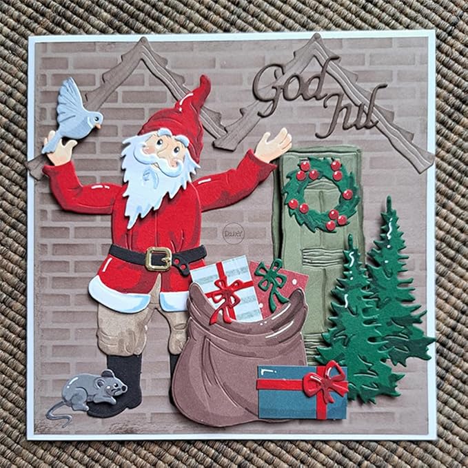 DzIxY Christmas Santa Claus Clothes Metal Cutting Dies for Card Making Kit Embossing Paper Die Cuts Set Scrapbook Stencils Supplies Machine Templates