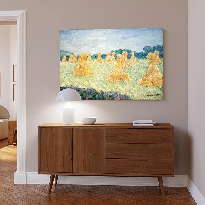 40+ Monet Famous Print Posters The Young Ladies of Giverny, Sun Effect by Claude Monet Impressionism Canvas Posters Print Wall Art Bedroom Office Room Decor Gift Unframe 20×30inch(50×75cm)