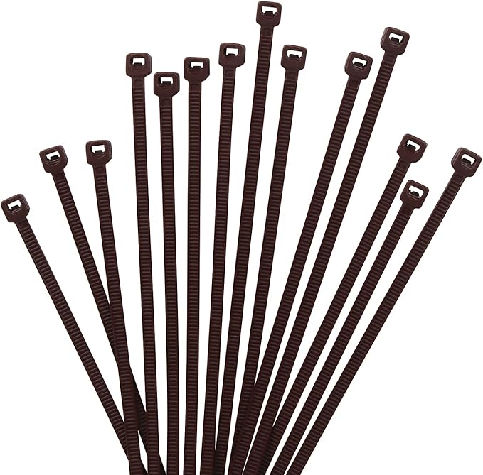 XINGO 1000 PCS 8 inch Cable Zip Ties, 18lb Strength, Small Tie Wraps Self-Locking Nylon Zip Ties for Indoor and Outdoor Use (Brown)