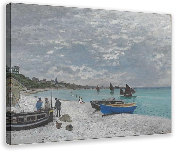 CFIOZYOS 40+ Monet Famous Print Posters The Beach at Sainte-Adresse by Claude Monet Impressionism Poster for Teen Boys Room Wall Art Canvas Painting Print Frame 24×36inch(60×90cm)