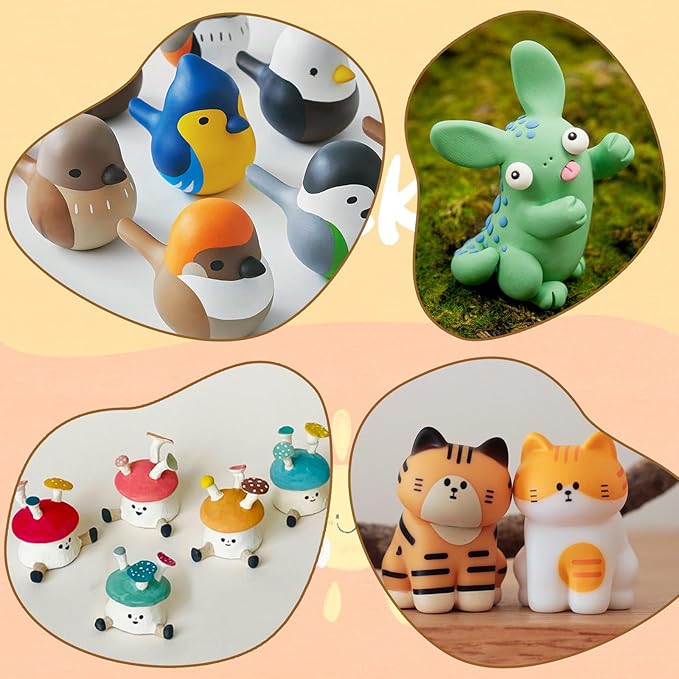 Polymer Clay 60 Colors, CiaraQ Modeling Clay for Kids, Oven Bake Clay with Sculpting Tools, Ideal for Sculpture, Crafting, DIY Projects