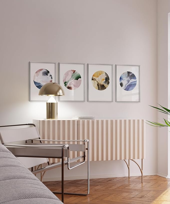 HAUS AND HUES 18x24 Silver Metal Picture Frames - Premium Aluminum with Vertical & Horizontal Hanging, Shatterproof Plexiglass - Perfect for Home or Office (18x24 in, Silver, Set of 9)
