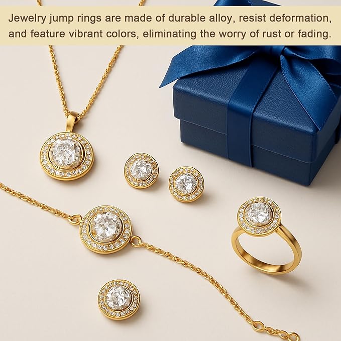 MECCANIXITY Jump Rings for Jewelry Making, 6 Sizes Alloy Open Jump Rings for Keychains Earings DIY Craft(Bronze, 880Pcs)