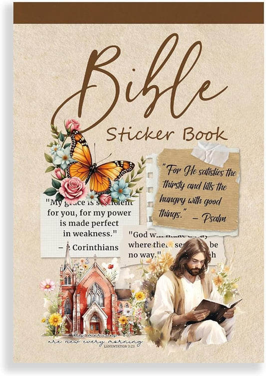 Christian Sticker Book, 28 Sheets 353 Pcs Inspirational Bible Stickers for Water Bottle Journaling Scrapbook Laptop, Christian Gifts