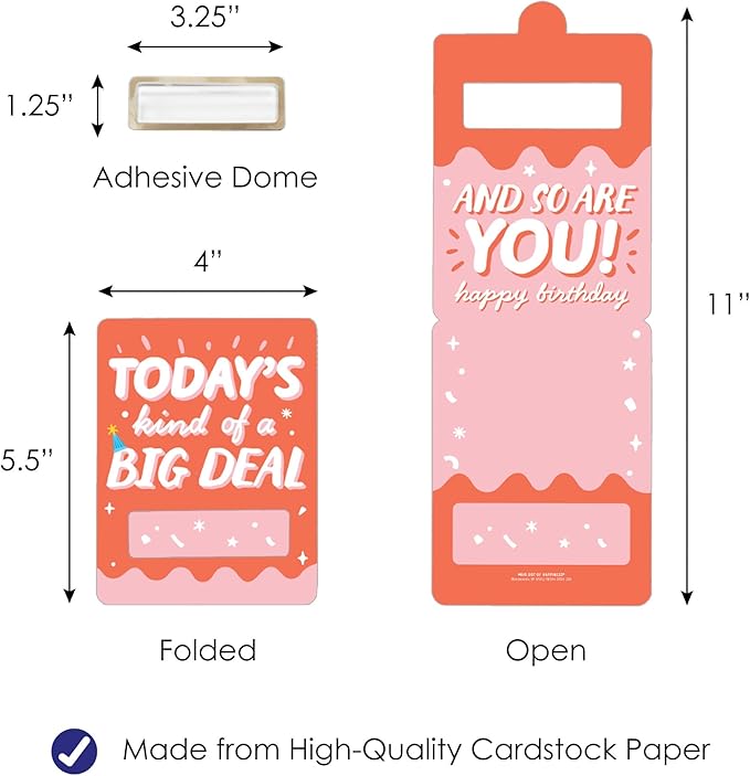 Big Dot of Happiness Party Time - DIY Assorted Happy Birthday Party Cash Holder Gift - Funny Money Cards - Set of 6