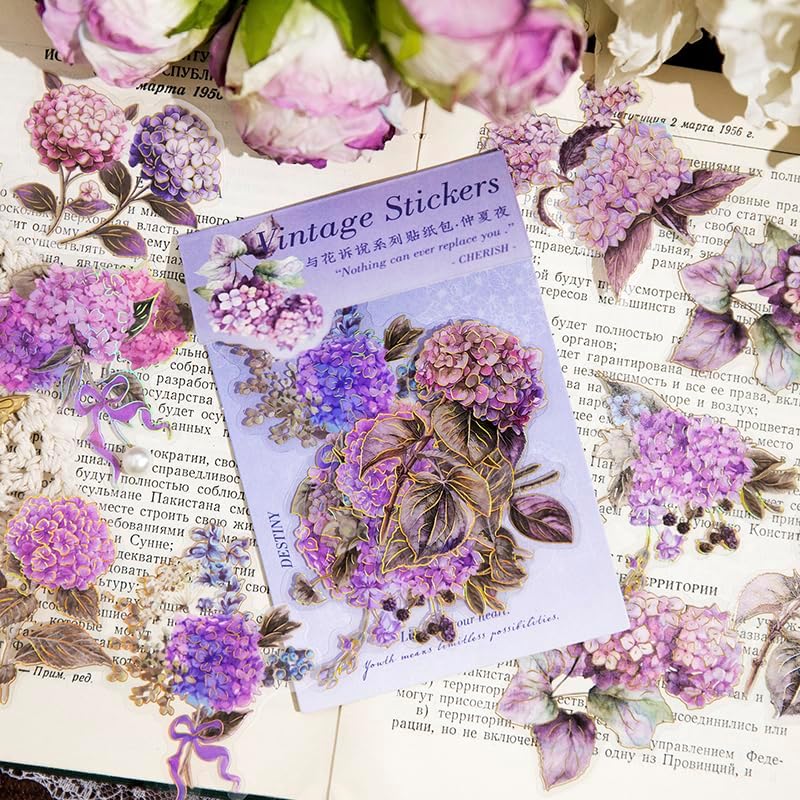 80Pcs Natural Flower Stickers for Scrapbooking,Self-Adhesive Transparent Flower Stickers Scrapbook Supplies Journaling Supplies for Adult Card Making Letters DIY Water Bottle Cards Decoration - Image 3