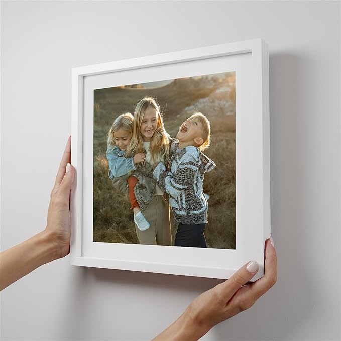 Mixtiles Official - Custom Photo Tiles - Magnetic Wall Frames - Adhesive Sticker, no Nails - Personalized Printed Photos - Various Sizes and Frames - 12x12-1-Tile - Border White