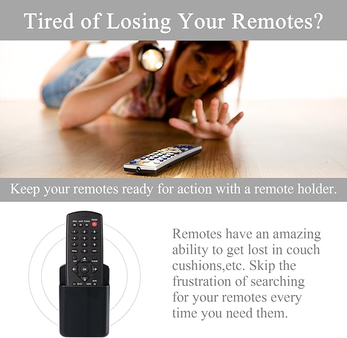 3 Pcs Remote Control Holder Wall TV Remote Holder Self Adhesive Marker Holder Pen Holder Stroage for Home Office School (Black)