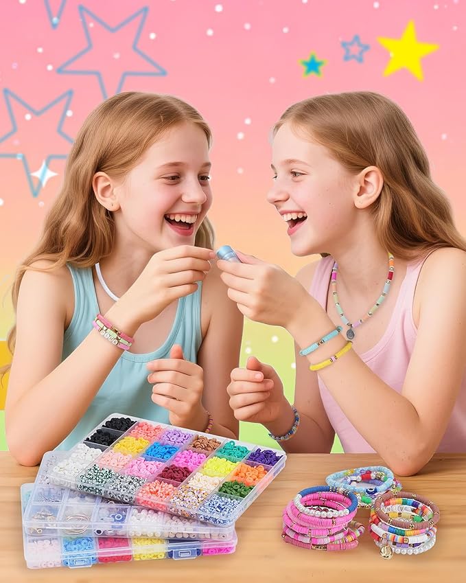 LovelyMoon Clay Beads Bracelet Making kit (48 Colors)