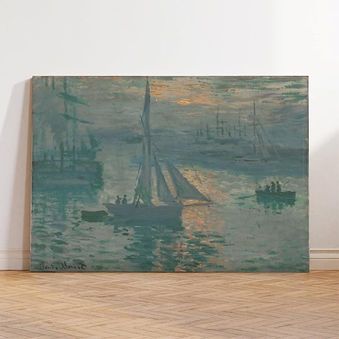 CFIOZYOS 40+ Monet Famous Print Posters Sunrise (Marine) by Claude Monet Impressionism Canvas Wall Art Print Poster For Home School Office Decor Frame 20×30inch(50×75cm)