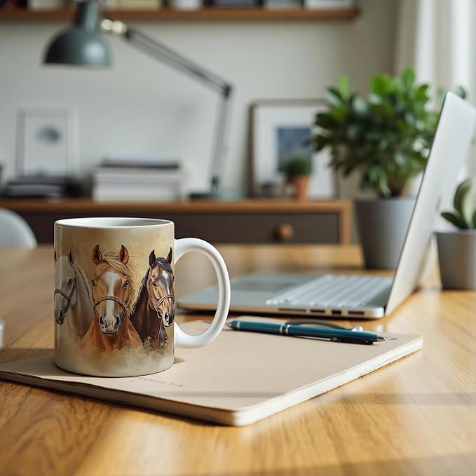 Horse Mug 11 oz, Horse Gifts for Women Men, Gifts for Horses Lovers Coffee Cups Ceramic, Animal Lover Gift Ceramic Mug for Coffee Tea Hot Cocoa Home Office Work