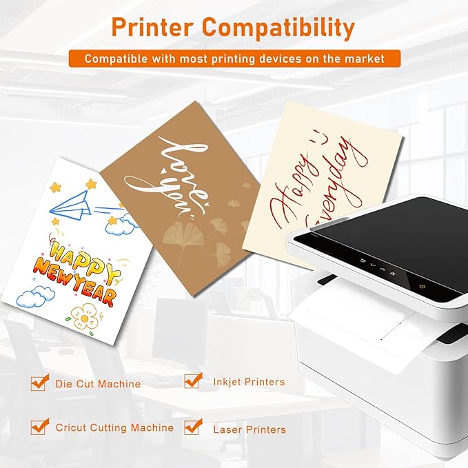 150 Sheets White Cardstock 5 x 7 Certificate Paper, 300gsm/110lb Heavyweight Flat Card Stock Printer Paper for Wedding Invitations, Thank You Cards, Business Cards, DIY Card Making, Menus
