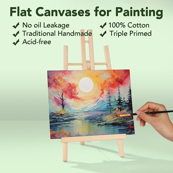 ESRICH 8x10 Canvas for Painting, 8x10 Inch Value Pack of 106, Canvas Boards for Painting, Painting Canvas for Adult & Kids-Cotton Primed Blank Canvas Panels for Oil, Watercolor, Acrylic, Tempera.