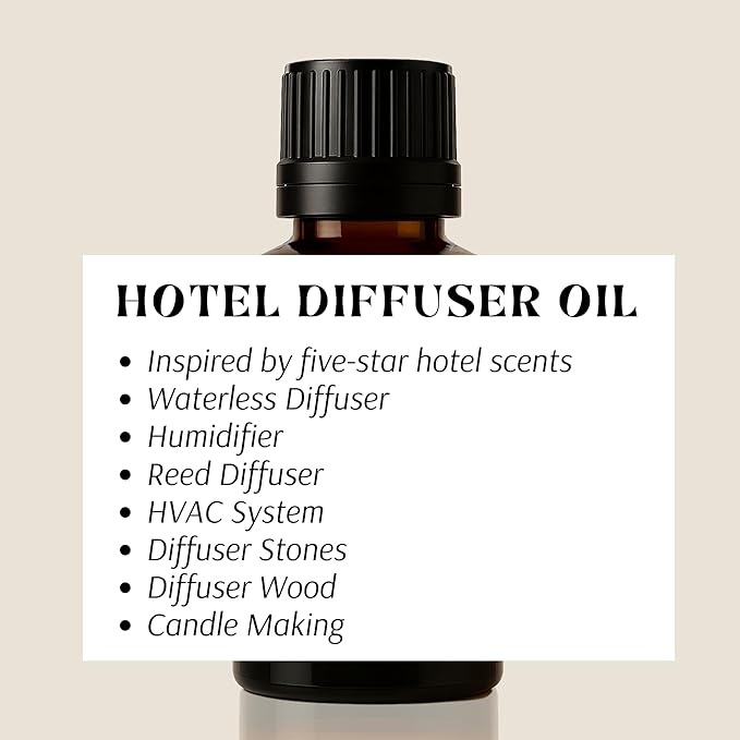 Hotel Series Premium Diffuser Oil – Ridz Carleton Scent – Luxury Hotel Inspired - for Ultrasonic and Waterless Diffusers, Humidifiers, Vaporizers - 0.34 fl oz