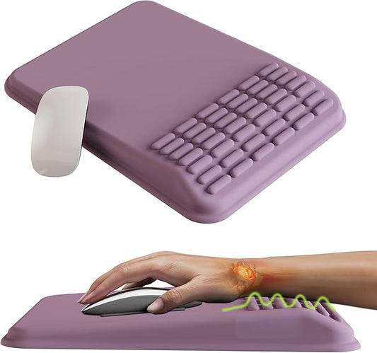 MEKASS Mouse Pad with Wrist Rest, Ergonomic Slope Mousepad for Carpal Tunnel Pain Relief, Memory Foam Desk Computer Wrist Support Mouse Pad with for Office Home (Purple)
