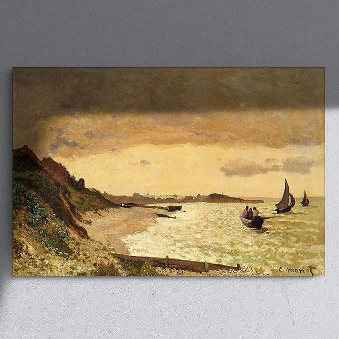 40+ Monet Famous Print Posters The Coast at Sainte-Adresse by Claude Monet Impressionism Canvas Art Poster And Wall Art Picture Print Modern Family Bedroom Decor Posters Unframe 20×30inch(50×75cm)