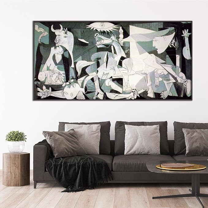 Pablo Picasso Canvas Wall Art Guernica Poster Abstract Art Cubism Painting Famous Oil Painting Print Modern Home Decor Suitable for Bedroom Living Room Office Wall Decor Unframed(12x24in/30x60cm)