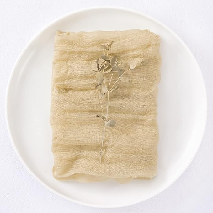 50 Pack Champagne Cheesecloth Napkins Spring Cloth Napkins Set of 50 Champagne Dinner Napkins Bulk 21x21 Inches for Wedding Bridal Shower Baby Shower Valentine's Day