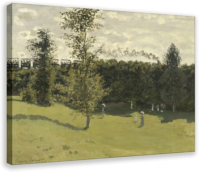 CFIOZYOS 40+ Monet Famous Print Posters Train Dans La Campagne by Claude Monet Impressionism Poster for Teen Boys Room Wall Art Canvas Painting Print Frame 12×18inch(30×45cm)