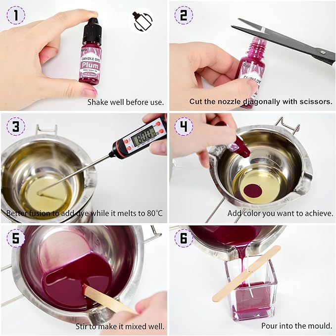 Roizefar Candle Dye - 21 Colors Wax Melt Dye for Candles Making, Oil-Based Dye for Wax, Highly Concentrate Liquid Candle Color Dyes