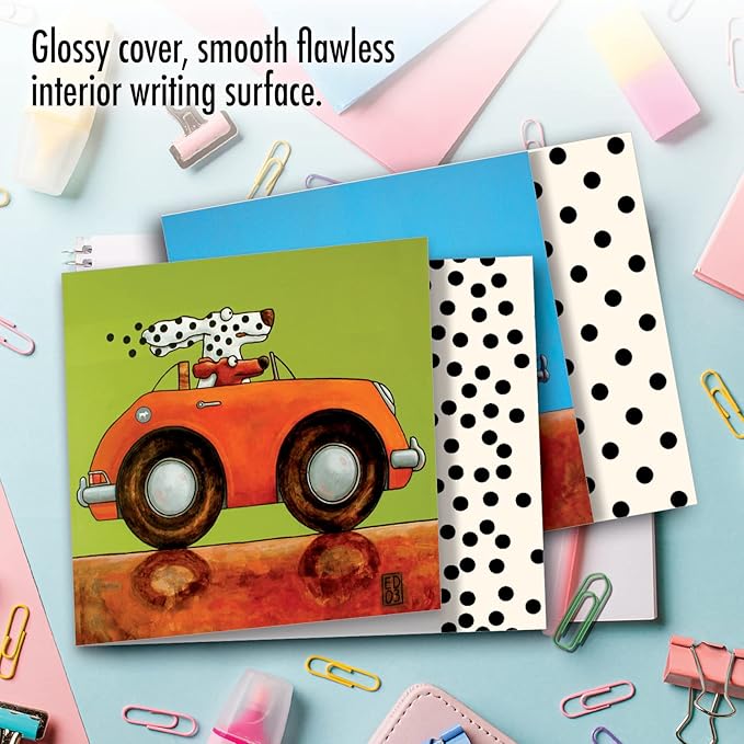 The Best Card Company - 10 Blank Dog Cards Assorted (4 x 5.12 Inch) - Adorable Boxed Animal Note Cards for All Occasions - See Spot Drive MQ4977OCB-B1x10