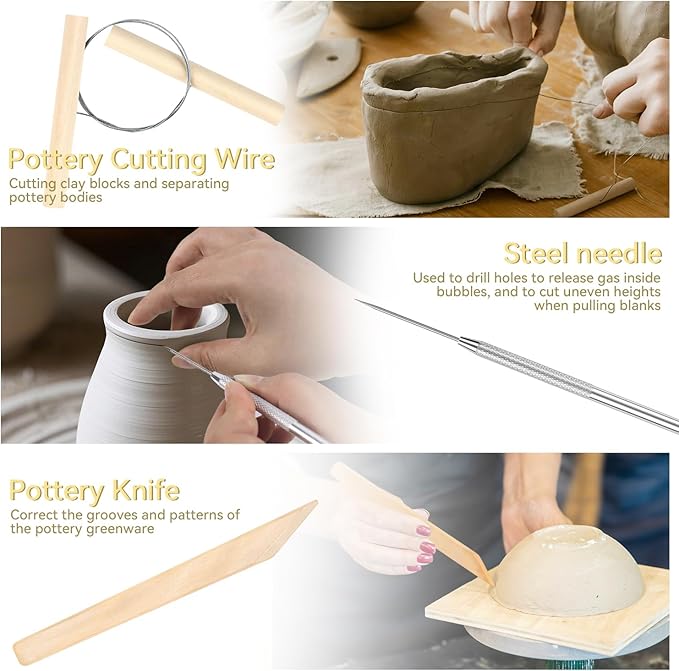 13 Pcs Clay Tools Kit, Pottery & Clay Sculpting Tools, Polymer Clay Tools for Adults, Pottery Craft, Drawing, Dotting, Baking, Carving, Molding, Modeling, Shaping