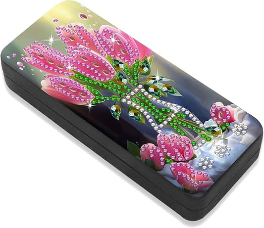 Leatrice Flower Diamond Art Kits for Adults Small Diamond Painting Kit Gem Art Paint by Diamonds Dot Eyeglasses Case 5d Diamond Art DIY for Beginner Women Tulip