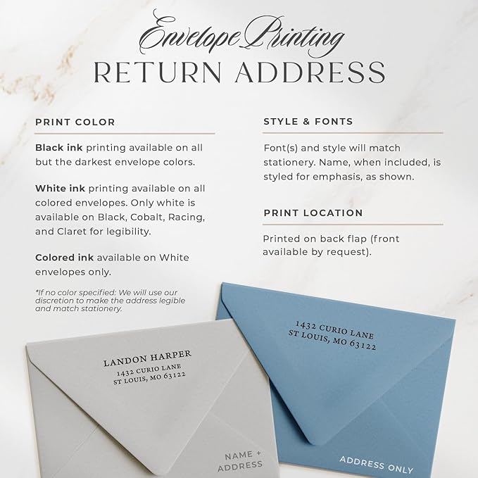 Personalized Stationery for Women & Men - A2 Flat Card with Custom Notecards, Handmade Personalized Note Cards with Envelopes and Name, Thank You Custom Stationery - Simplicity Flat