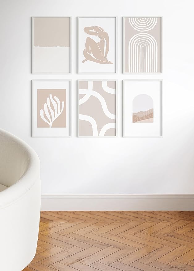 HAUS AND HUES 16x24 White Aluminum Frame Set of 6 - Vertical & Horizontal Hanging, Shatterproof Plexiglass (16x24 in, White)