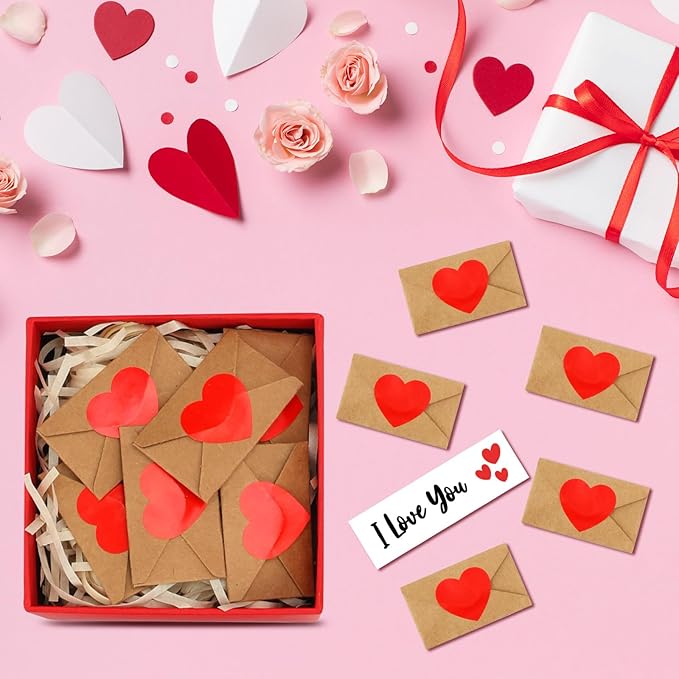 80 Sets Mini Love Notes with Blank Note Cards Mini Envelopes Mini Valentines Day Card Cute Couple Gifts for Boyfriend Girlfriend Little Love Notes For Him Her