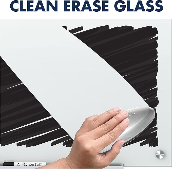 Quartet Glass Whiteboard, Non-Magnetic Dry Erase White Board, 36"W x 24"H, Includes Accessory Tray, 1 Marker and 2 Glass Board Magnets, White Surface, Infinity (G3624NMW)
