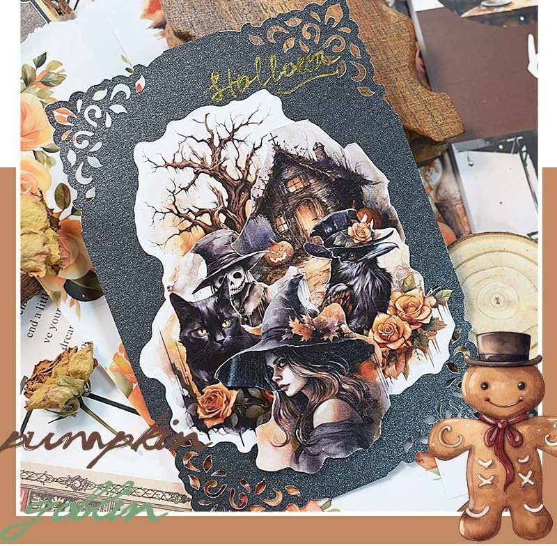 Alideco 20pcs Vintage Scrapbook Stickers Europe and The United States Figure Flowers Sticker Book for Adults Sticker journaling Stickers for Scrapbooking (heizongbiji) - Image 2