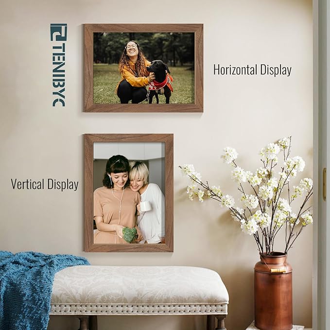 Picture Frame 4 Pack - Solid Wood Poster Photo Frame - Woodgrain Series - Room, Office, Gallery, Studio Display - Wall Hanging