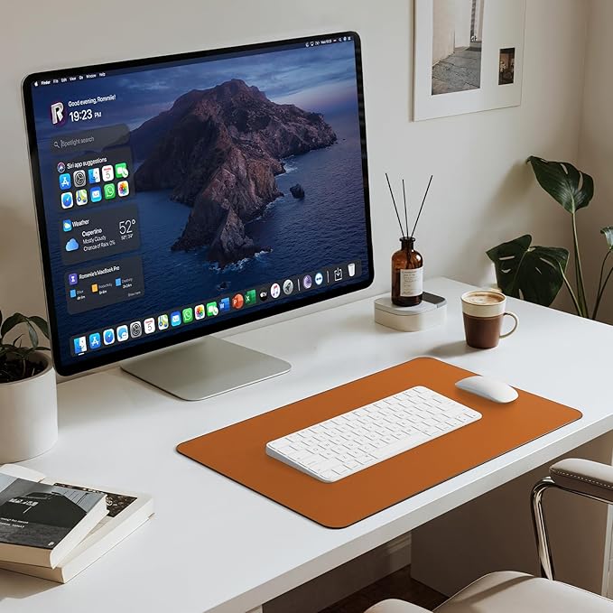 Jotsome Leather Desk Mat, Non-Slip Desk Blotter Pad - Desk Protector for Office, Home, Lap Desk, Laptop, and Desktop, Gift for The Holidays or Christmas (Tan, 17" x 12")