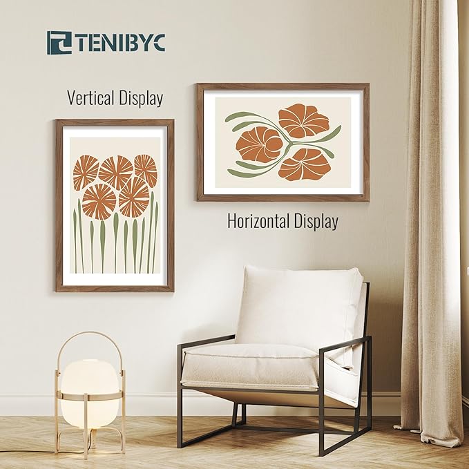 Picture Frame 4 Pack - Solid Wood Poster Photo Frame - Woodgrain Series - Room, Office, Gallery, Studio Display - Wall Hanging