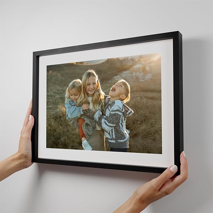 Mixtiles Official - Custom Photo Tiles - Magnetic Wall Frames - Adhesive Sticker, no Nails - Personalized Printed Photos - Various Sizes and Frames - 16x12-1-Tile - Border Black