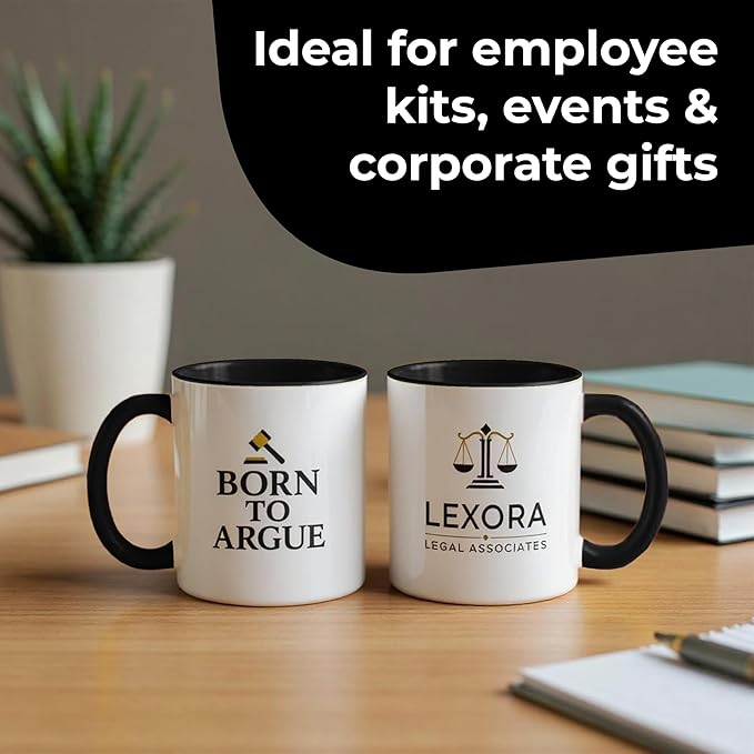 Personalized Mug, Custom Ceramic Mug with Photo and Text, 11oz, Pack of 100, Glossy Coffee Cup, Perfect for Christmas, Secret Santa or as Holiday Gift for Family or Friends, White/Solid Black