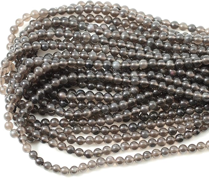 60PCS 6mm Natural Ice Obsidian Gemstone Round Loose Beads Crystal Energy Stone Healing Power for DIY Jewelry Making 1 Strand 15"