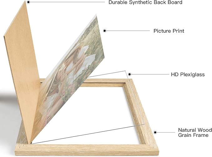 20x30 Frame Set of 3, Natural Wood Grain 20x30 Poster Frame for Gallery Wall Mounting (3 Pack,Natural)