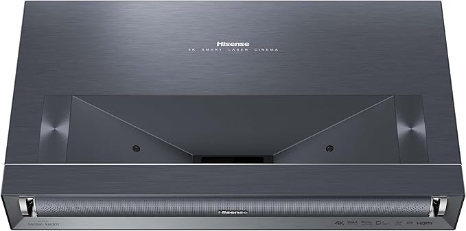 Hisense PX3-PRO Laser Cinema Triple Laser Ultra Short Throw Home Theater Projector, 80"~150", 4K UHD, Dolby Vision & Atmos, HDR10+, IMAX Enhanced, 3000 ANSI Lumens, Google TV
