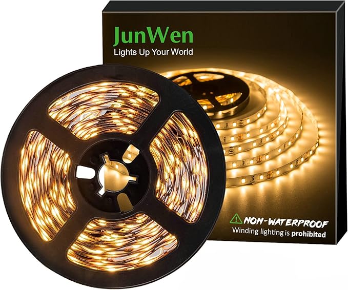 Flexible LED Strip Lights, Warm White,20ft 360LEDs 2835 LED Ribbon, String Light, 12V Tape Lights, Non Waterproof, Under Cabinet Children's Rooms Hallway Staircase Corridor Collectable