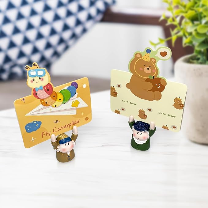 Geiomoo Mini Resin Gifts with Greeting Cards, Cute Embellishments Ornament Set for Craft Party Decor (10 Pack+10 Pcs Card)