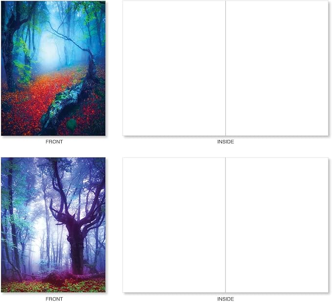 The Best Card Company - 20 Landscape Nature Note Cards Blank (4 x 5.12 Inch) (10 Designs, 2 Each) - Extreme Colors AM3178OCB-B2x10