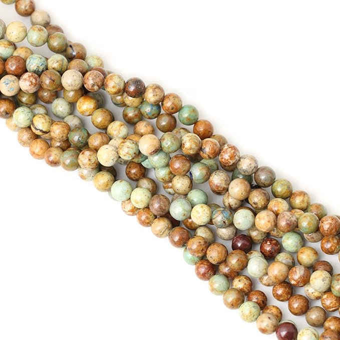 45PCS 8mm Natural Peacock Turquoise Gemstone Round Loose Beads for DIY Bracelet Necklace Earrings Jewelry Making 1 String 15 Inches