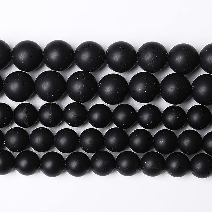 180pcs 4mm Matte Natural Black Agate Onyx Beads Round Loose Beads for Jewelry Making DIY Bracelets 2 Strand 2"