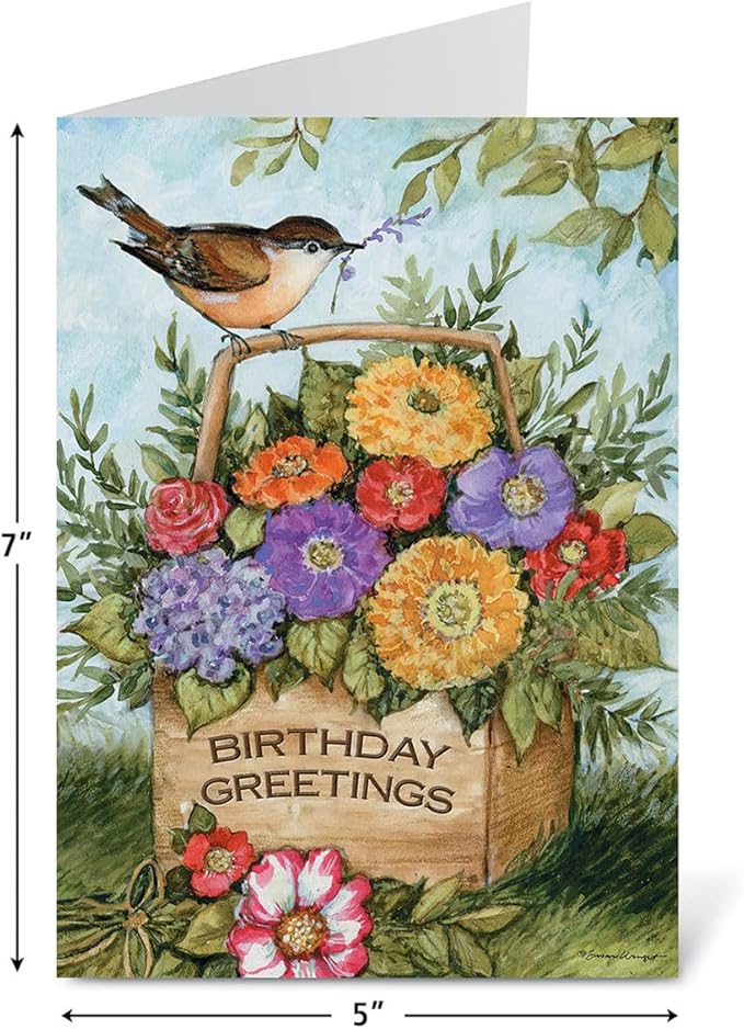 Current Birthday Wishes Greeting Card Value Pack - Set of 20, 10 Unique Designs, Large 5 x 7 Inch Cards, Sentiments Inside, Envelopes Included
