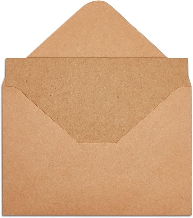 Sustainable Greetings Blank Cards & Envelopes - Customizable Greeting Card & Wedding Invitation Set - Bulk Thank You Notes & Envelopes - Printer-Friendly Stationery Set - 48-Pack, 4x6 in, Brown