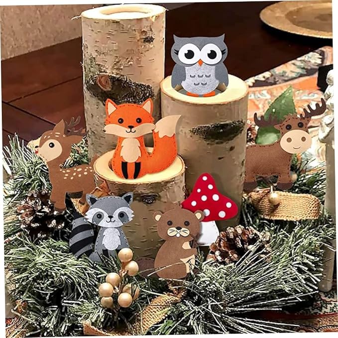 Sewing Kit for Kids Dinosaur DIY Art Craft Felt Set Animals Preschool Beginners Educational Sewing Set Project Party Supplies for Boys Girls (Animal)