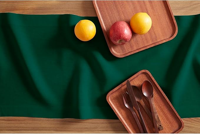 Solino Home Linen Green Table Runner 108 Inches Long - 100% Pure Linen 14 x 108 Inch Table Runner for Dining, St Patricks Day, Winter - Sonoma